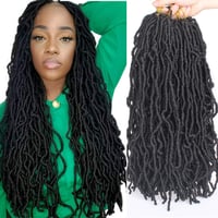 XTREND 45cm Nu Locs Szintetikus Hajfonás Fekete Göndör Hullám Hajhosszabbítás 21 Szál 1