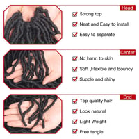 XTREND 45cm Nu Locs Szintetikus Hajfonás Fekete Göndör Hullám Hajhosszabbítás 21 Szál 4