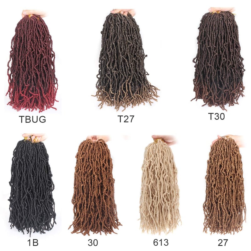 XTREND 45cm Nu Locs Szintetikus Hajfonás Fekete Göndör Hullám Hajhosszabbítás 21 Szál