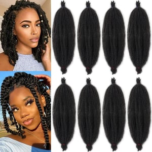 Syntetické predlžovacie vlasy na pletenie Xtrend Afro Twist - prirodzená čierna - 30 cm - 8 balení