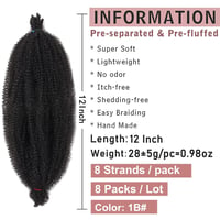 Xtrend 8 pachete 30 cm extensii păr Afro Twist negru păr împletit sintetic 2