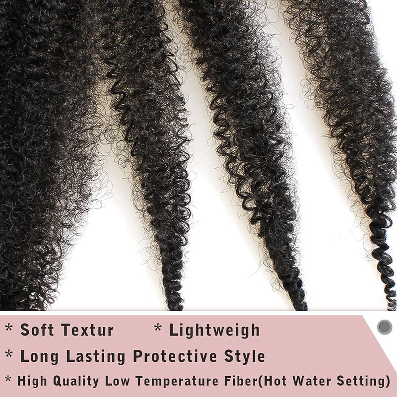Xtrend 8 pachete 30 cm extensii păr Afro Twist negru păr împletit sintetic