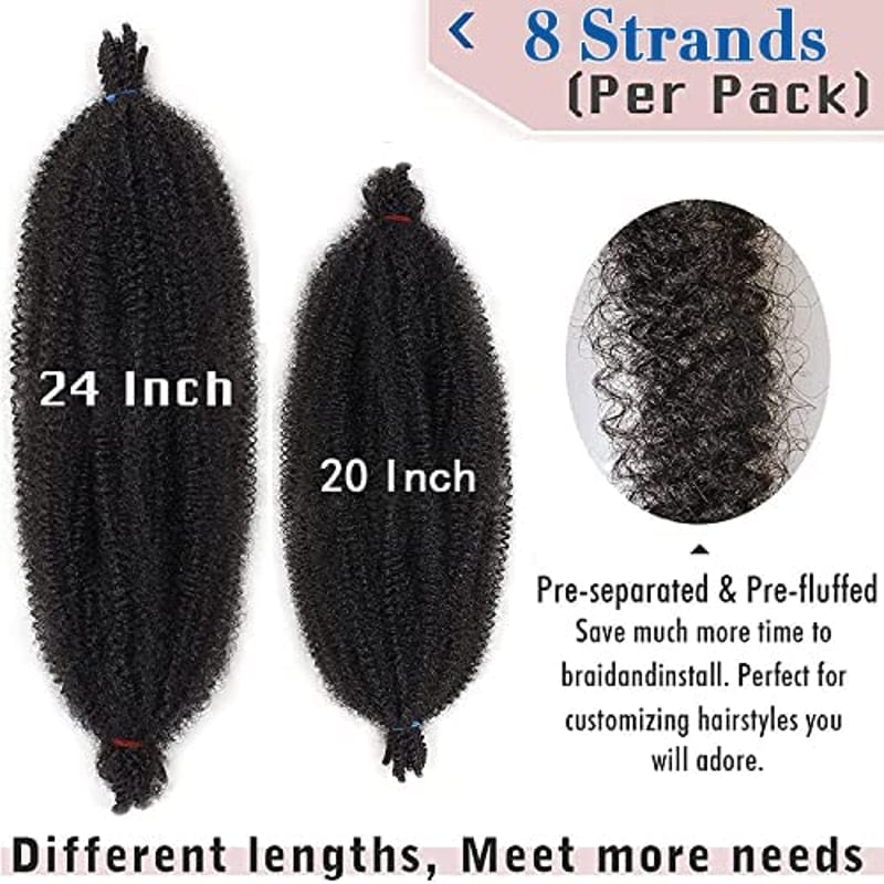 Xtrend 8 csomag 50cm puha tavaszi twist hajhosszabbítás 1B# fekete Marley fonott haj