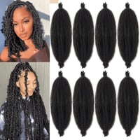 Xtrend 8 csomag 50cm puha tavaszi twist hajhosszabbítás 1B# fekete Marley fonott haj 1