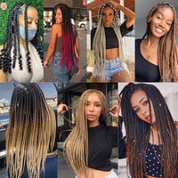 Xtrend 8 csomag 75cm előnyújtott box braid hajhosszabbítás Yaki egyenes Kanekalon szál 5