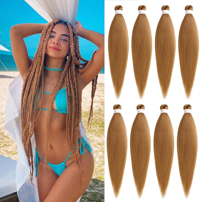 Xtrend 8 csomag 75cm előnyújtott box braid hajhosszabbítás Yaki egyenes Kanekalon szál