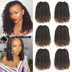 Xtrend Spring Twist horgolt hajfonás, Kanekalon szintetikus, T27 ombre, 8", 6 csomag