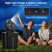 XTTANK Hordozható Párásító Ventilátor Kempinghez, 20000mAh Akkumulátor, LED Lámpa, 3 Sebesség, 3 Párásítási Mód, 45° Dőlésszög, 11L Tartály 7