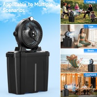 XTTANK Hordozható Párásító Ventilátor Kempinghez, 20000mAh Akkumulátor, LED Lámpa, 3 Sebesség, 3 Párásítási Mód, 45° Dőlésszög, 11L Tartály 8