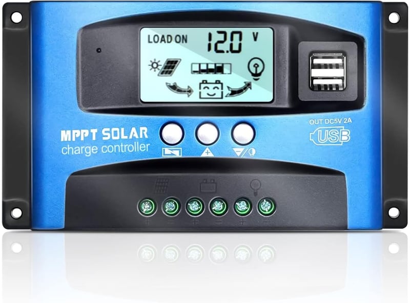 XTVTX 30A MPPT Napelem Töltésvezérlő 12V/24V LCD Kijelzővel - Automata Követés és Kettős USB Port Napelem Szabályzó
