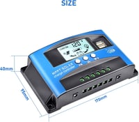 XTVTX 30A MPPT Napelem Töltésvezérlő 12V/24V LCD Kijelzővel - Automata Követés és Kettős USB Port Napelem Szabályzó 7