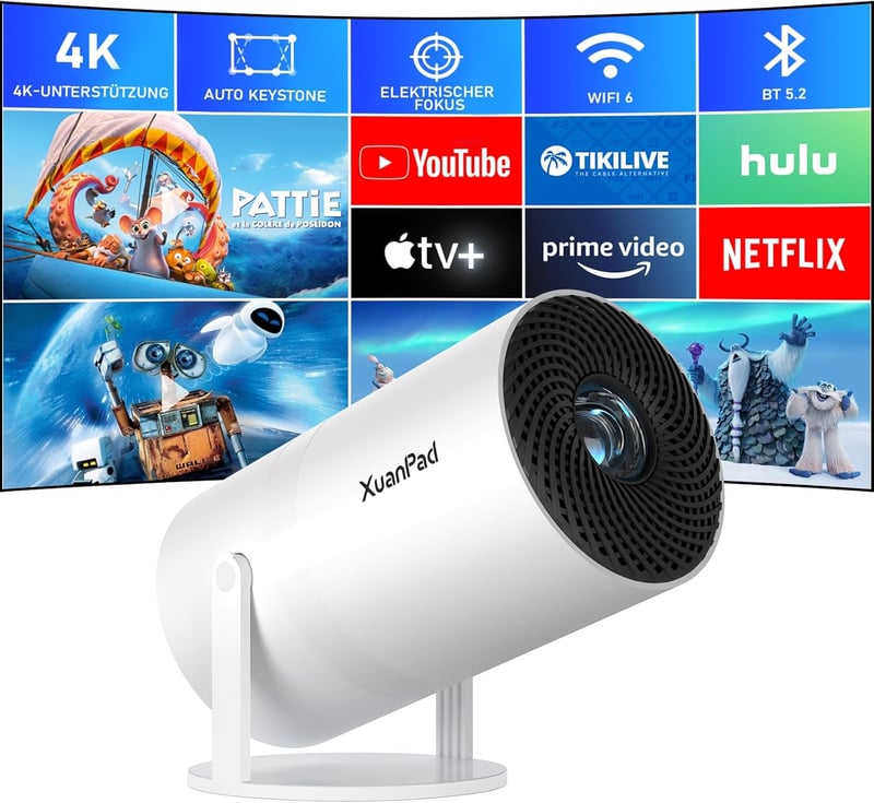 XuanPad 11000L LED Mini Projektor 1080P WiFi Bluetooth Automatikus Trapéz Korrekció