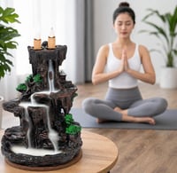 Suport pentru tămâie cu reflux XUDREZ, cu două fețe, din rășină, cu 120 de conuri de tămâie incluse, pentru decorarea casei și cadou 3