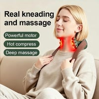 XUDUOO 4D vezeték nélküli nyakmasszírozó shiatsu mélyszövet, 3 intenzitás, 2 fűtésfokozat, zöld izomfeszültség csökkentésére 2
