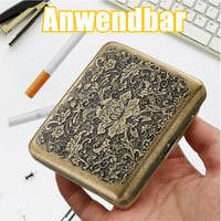 Xuigort Fém Cigarettatartó 20 Szál Retro Hordozható Peónia Mintás Uniszex Tok 4