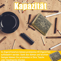 Xuigort Fém Cigarettatartó 20 Szál Retro Hordozható Peónia Mintás Uniszex Tok 5