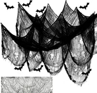 XUIIOSOOKP Halloween dekorációs szövet fekete 100x600 cm félelmes textil 1