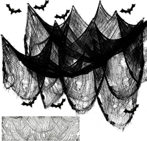 XUIIOSOOKP Halloweenska dekoračná látka – čierna – 100x600 cm