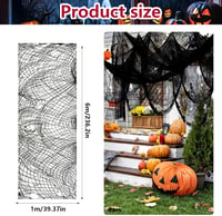 XUIIOSOOKP Halloween dekorációs szövet fekete 100x600 cm félelmes textil 2