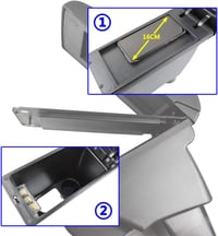 XUKEY Smart Fortwo 453 / Forfour bőr kartámasz középkonzol USB-vel - 2014-2019 4