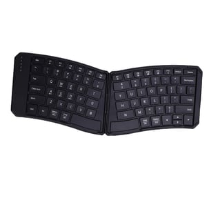 XUMIUZIY ergonomska sklopiva Bluetooth tipkovnica s navlakom od PU kože, V-oblik, uparivanje s 3 uređaja