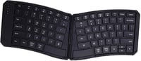 XUMIUZIY ergonomikus összecsukható Bluetooth billentyűzet PU bőr borítással, V alak, 3 eszköz párosítás 1