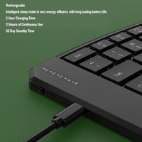 XUMIUZIY ergonomikus összecsukható Bluetooth billentyűzet PU bőr borítással, V alak, 3 eszköz párosítás 2