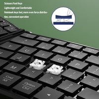 XUMIUZIY ergonomikus összecsukható Bluetooth billentyűzet PU bőr borítással, V alak, 3 eszköz párosítás 3