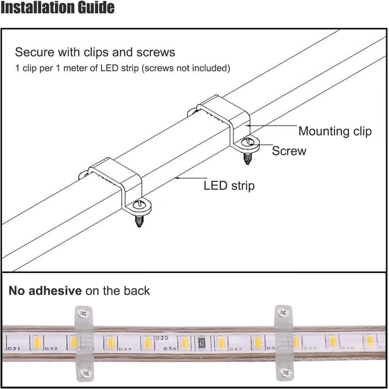 XUNATA 220V LED szalag 120 LED/m IP67 vízálló hideg fehér SMD 3014 konyhai világítás