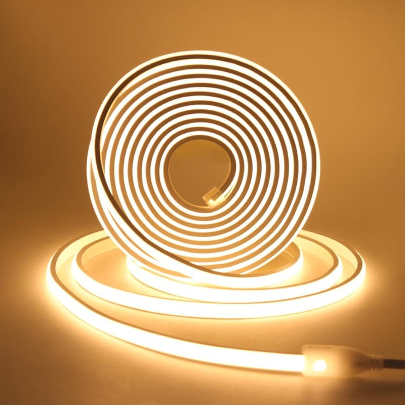 XUNATA 230V COB LED neon szalag 288 LED/m, 4m meleg fehér, IP65 vízálló