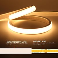 XUNATA 230V COB LED neon szalag 288 LED/m, 4m meleg fehér, IP65 vízálló 2