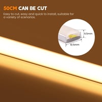 XUNATA 230V COB LED neon szalag 288 LED/m, 4m meleg fehér, IP65 vízálló 3