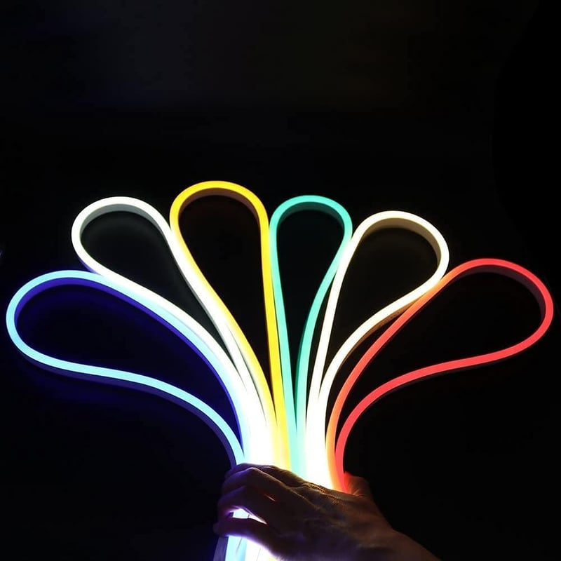 XUNATA 5m LED Neon Szalag Meleg Fehér 220V IP65 Vízálló 120 LED/m Hajlékony Fénycső Otthon Dekoráció DIY Ünnep