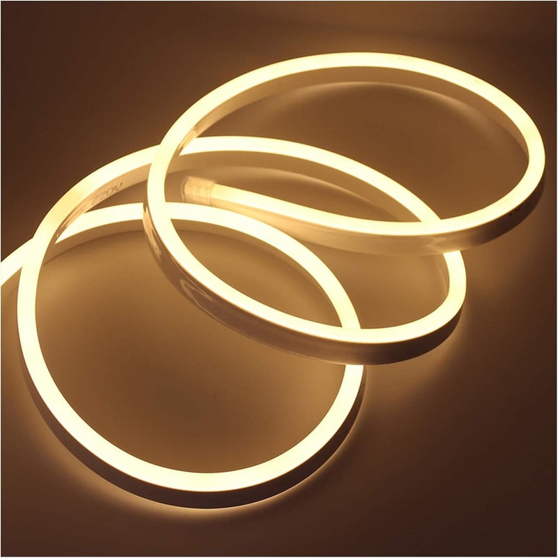 XUNATA 5m LED Neon Szalag Meleg Fehér 220V IP65 Vízálló 120 LED/m Hajlékony Fénycső Otthon Dekoráció DIY Ünnep