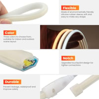 XUNATA COB Neon LED Szalag 230V 288 LED/méter Nagy Fényerő Hajlékony Világítás Természetes Fehér 20m Otthon Dekoráció 6