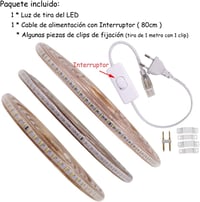 XUNATA 25m meleg fehér LED szalag 220V IP65 vízálló kapcsolóval és tápegységgel 7
