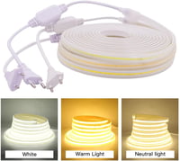 XUNATA 220V Flexibilis COB LED szalag 8m hideg fehér IP65 vízálló 288 LED/m 8