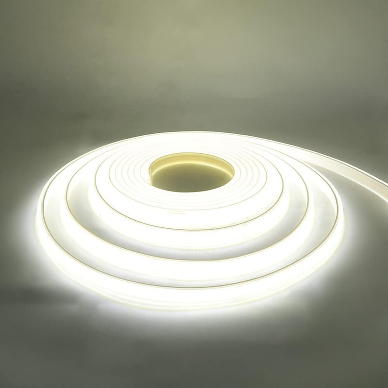 XUNATA 220V Flexibilis COB LED szalag 8m hideg fehér IP65 vízálló 288 LED/m