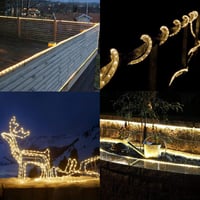 XUNATA LED Fényszalag 4m IP65 Vízálló 36 LED/m Meleg Fehér Kültéri Beltéri Kerti Karácsonyi Dekoráció 220V 5