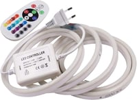 XUNATA LED RGB Neon Szalag 1m 220V Távirányítóval, Vízálló Színváltós LED Fénycsík 120 LED/m Beltéri Kültéri Dekoráció 4
