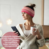 Xuniea 2 darab kötött fejpánt fülmelegítő Boho stílusban sötétszürke és rózsaszín, rugalmas horgolt téli síeléshez és mindennapra sporthoz 6
