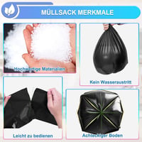 Sac de gunoi negru XUXRUS 10 L pentru baie, sac de gunoi rezistent la rupere, pachet de 120 bucăți 2