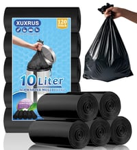 Sac de gunoi negru XUXRUS 10 L pentru baie, sac de gunoi rezistent la rupere, pachet de 120 bucăți 1