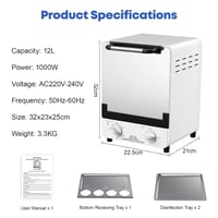 Xverycan 12L Forró Levegős Sterilizáló 1000W 250°C Professzionális 2
