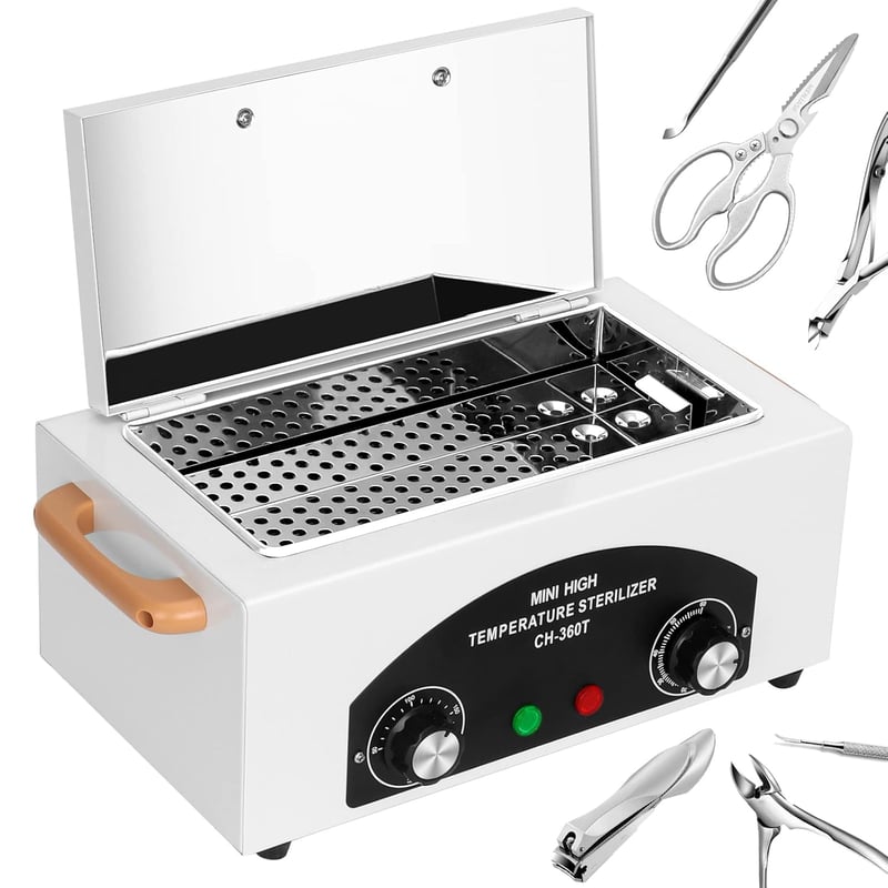 Xverycan 300W Forrólevegős Sterilizáló - 220°C Száraz Hősterilizátor Köröm, Kozmetikai és Fodrászati Eszközökhöz, Fehér