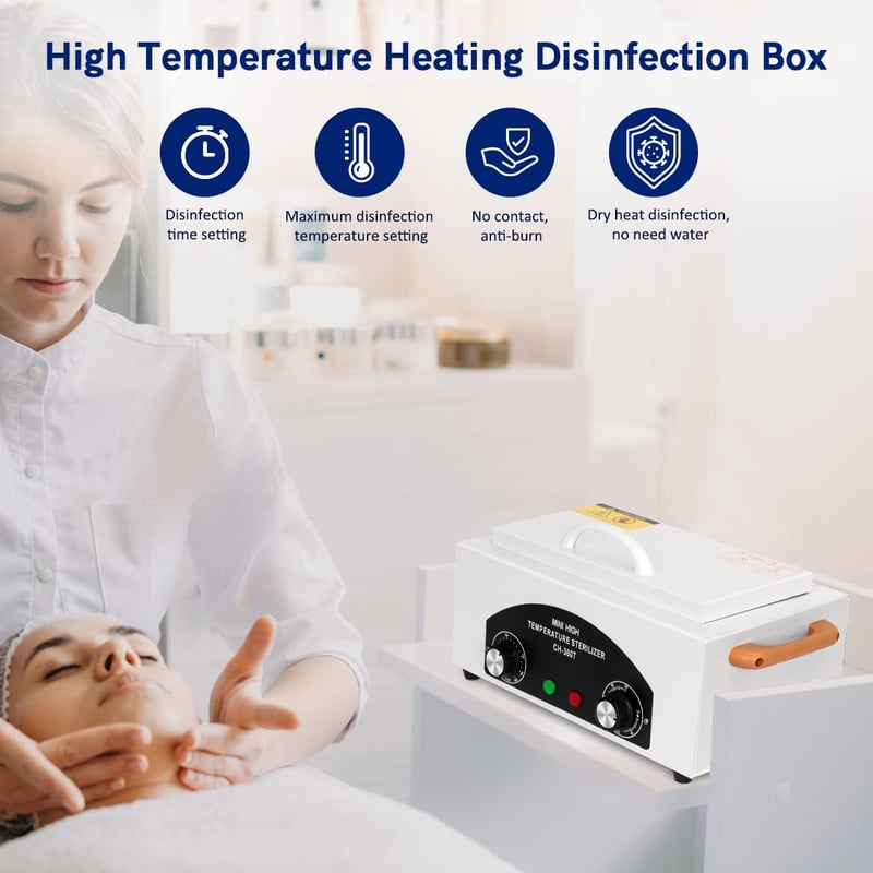 Xverycan 300W Forrólevegős Sterilizáló - 220°C Száraz Hősterilizátor Köröm, Kozmetikai és Fodrászati Eszközökhöz, Fehér