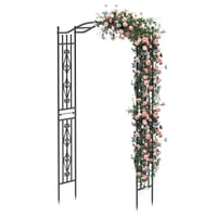 Xverycan metalni vrtni luk za penjačice - sivi - 110x230 cm 1