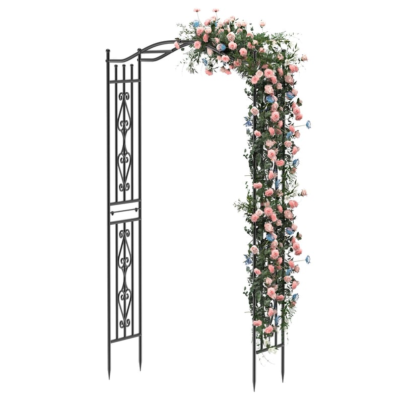 Xverycan metalni vrtni luk za penjačice - sivi - 110x230 cm