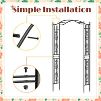 Xverycan Rózsa Kerti Kapu 110x230 cm Kúszónövényekhez Fém Pergola 3