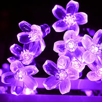 XVZ Szolár Tündérfény 50 LED 7m Lila Cseresznyevirág Kültéri Vízálló 8 Mód 1
